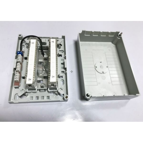 Screw Lock 20 Pairs Telephone Cable Distribution Box For LSA Krone Module With Grounding Device