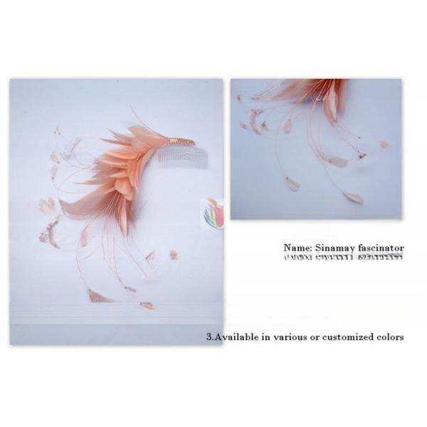 Stripped Goose Flower Feather Headband , Year Occasion Feather Flower Crown