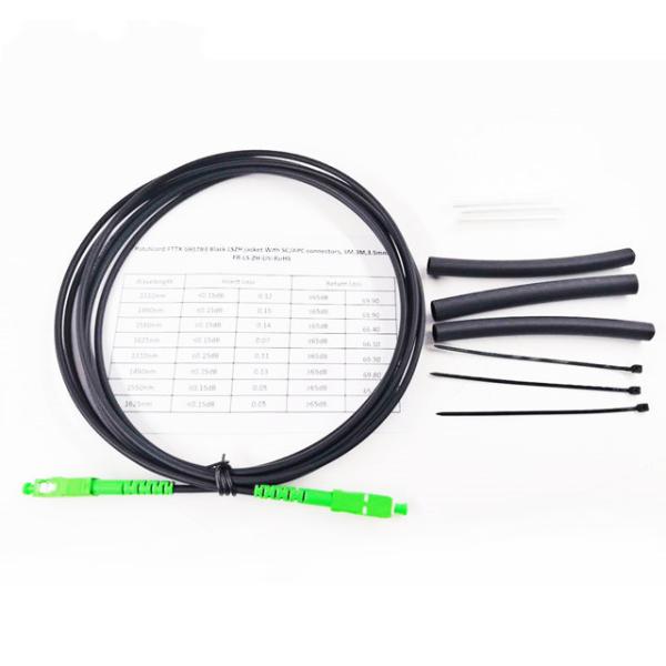 Cheap OFTK Fiber Optic Patch Leads 3.5mm Black LSZH Jacket SC/APC Connectors Heat Shrinkable for sale