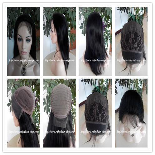 Cheap 100% Human hair lace front wig indian remy silk straight hair,120%-180% density,1b#color. for sale