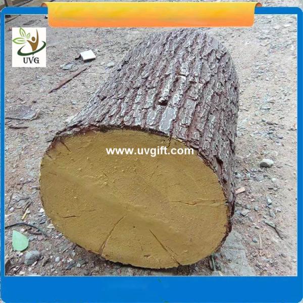 Cheap UVG unique decoration ideas artificial tree stump with fiberglass material for garden landscaping for sale