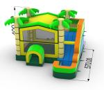 Home Use Inflatable Jungle Bounce House With Slide Palm Tree Inflatable Bouncer