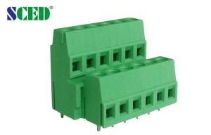 China Double Levels Spring Cage Clamp PCB Terminal Block 300V PA66 Stackable Connector on sale