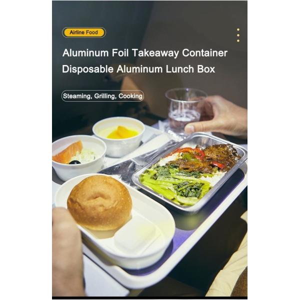 280ml 300ml Airline Aluminum Foil Catering Contianer Oblong Oven-Safe