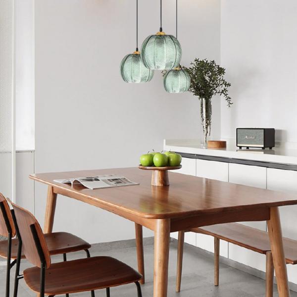 JYLIGHTING Restaurant Nordic Pendant Light Creative Hotel Study Bedroom Tree Leaf Glass Light