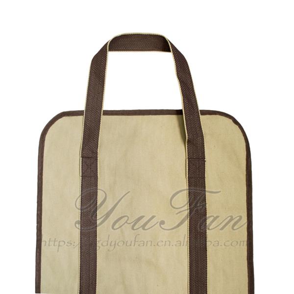 Abrasion Resistant Canvas Log Carrier Bag , Foldable Firewood Carry Bag