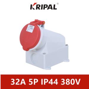 China IP44 Industrial Surface Mounting Socket Outlet 32A 5P 380V Durable on sale