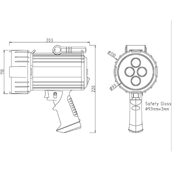 Handheld Ultraviolet Lamp , black LED UV Light DG - 9W Internal batteries