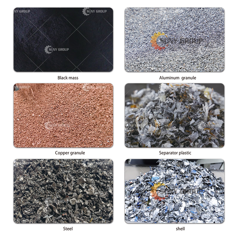 Li Ion Battery Recycling Machine 200-1000KG/H The Most Way to Recycle Scrap EV Battery