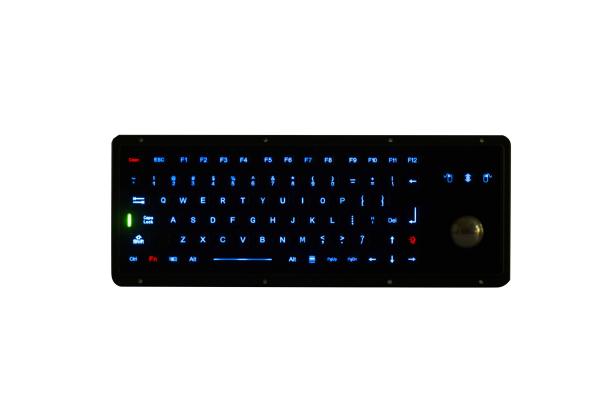 Cheap IP67 Dynamic Water Proof Marine Black Metal Keyboard With Track Ball for sale