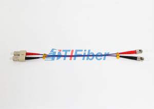 China ST - SC Patch Cable Fiber Optic Patch Leads 3.0mm Violet Color OFNR Outer Jacket on sale