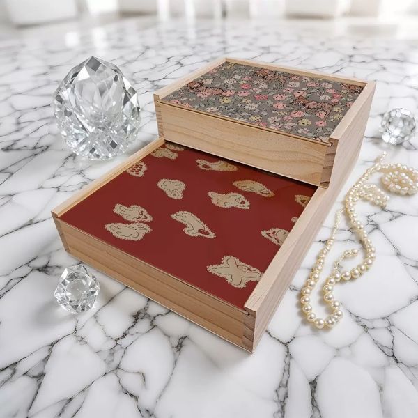 Blank Sublimation Wooden Storage Boxes With Sliding Lid Custom Wood Box