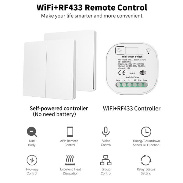 Wireless Zigbee Smart Switch 2.4GHz Switch IP44 Waterproof