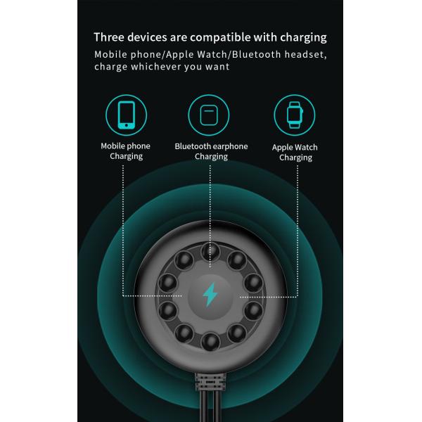 10 W Smart Suction Cup OCP Desktop Wireless Charger For Iwatch Airpods