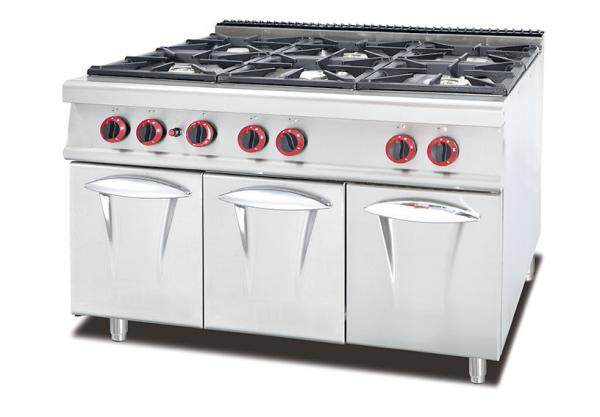 Cheap Stainless Steel 5.8kW Six Burner Gas Stove Kitchen Equipment for sale