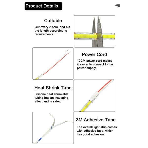 320leds Red Golden Yellow Ice-Blue Blue Green Purple Colorful Flexible COB Led Strip Light