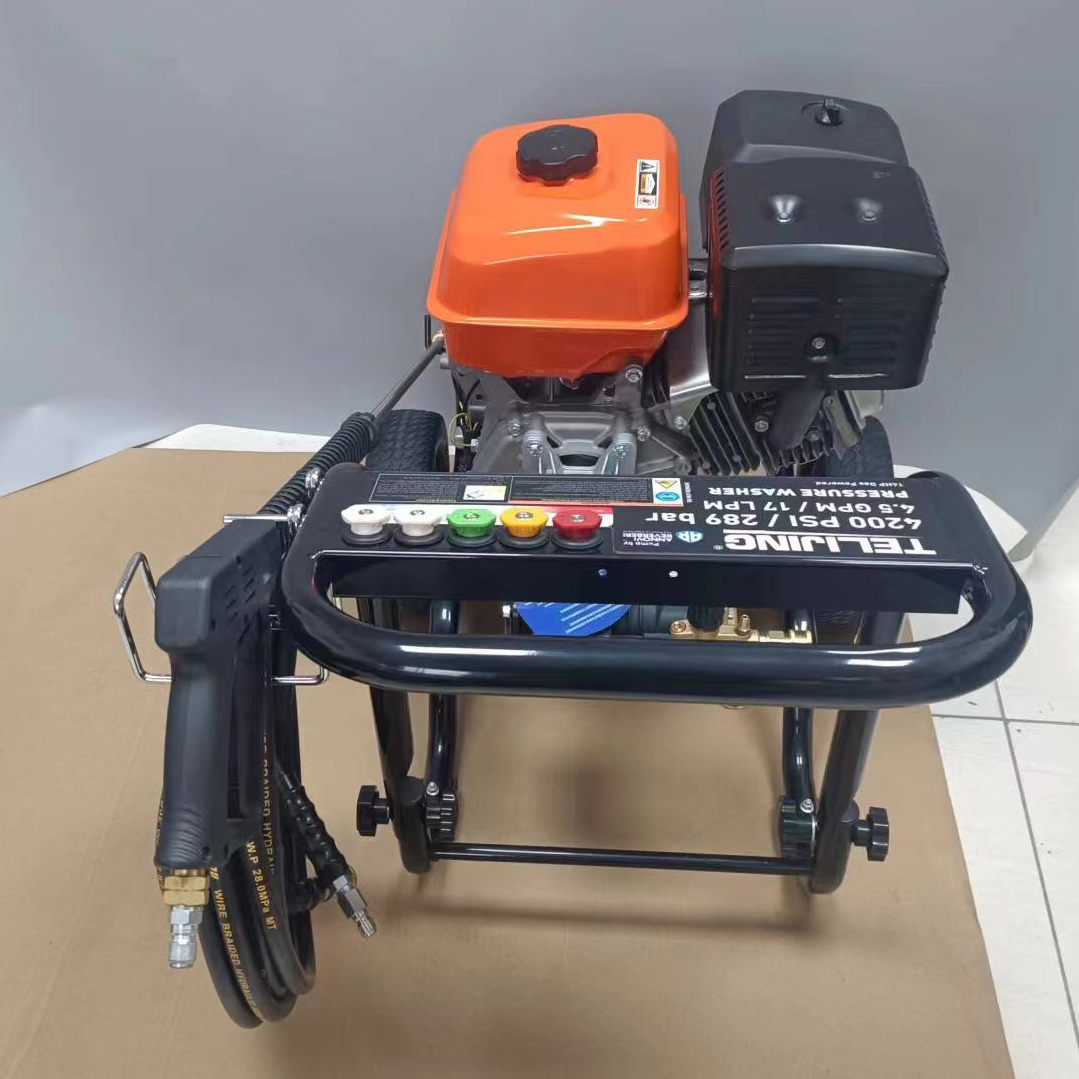 Portable 3800PSI/262Bar Gasoline High Pressure Washer 190F 420cc for Cold Water Cleaning