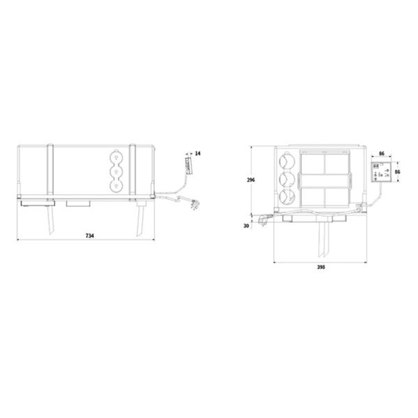 CE R410a 4400W Under-Bunk Caravan Air Conditioning