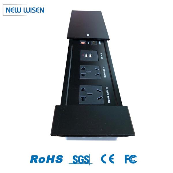 Customized Sliding Electrical Outlets Plug Sockets 16A Desk Mounted