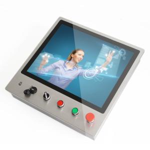 China Industrial Resistive Capacitive HMI Touch Panel PC Button Integrated on sale