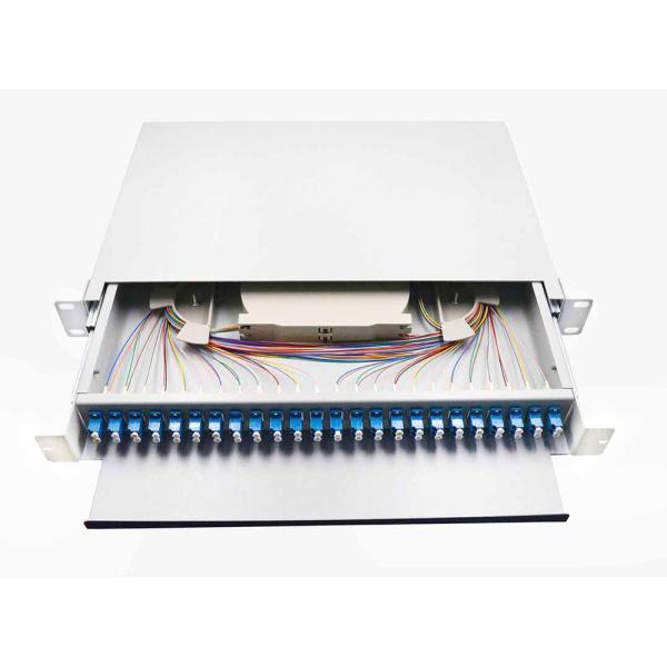 White Odf Lc Duplex Adapter Optical Distribution Frame 24 Port