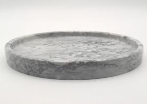 China Premium Stone Serving Tray , Marble Circular Serving Tray Grey Color on sale