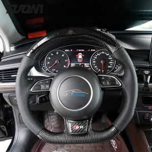 China Customized Led Audi Carbon Fiber Steering Wheel Genuine Leather S7 Rs6 on sale