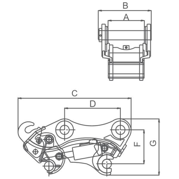 40t Excavator Quick Hitch Manual Quick Coupler For Bucket Change