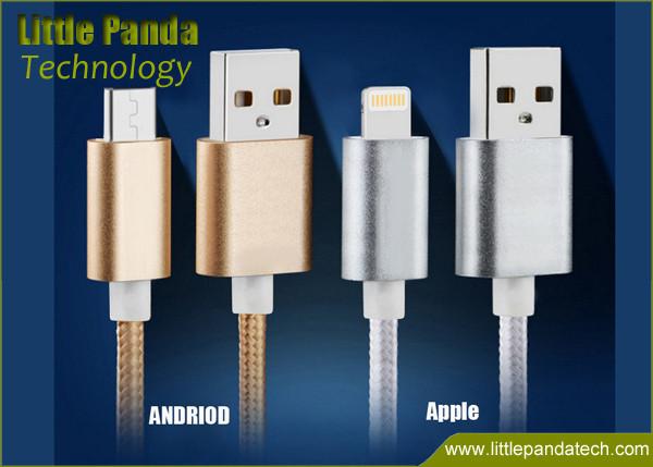 Cheap Popular Double-Faced Metal Plug Micro USB Cable for Samsung and Andriod Phone Colorful USB Data Cable for sale