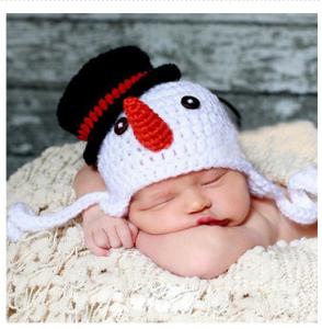 Best white red black cartoon snowman baby hat cap rare classic handmade cotton cap wholesale