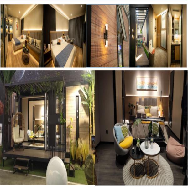 Steel Sandwich Panel Mobile Living Container House 20ft 40ft 2 Bedroom Custom Structure