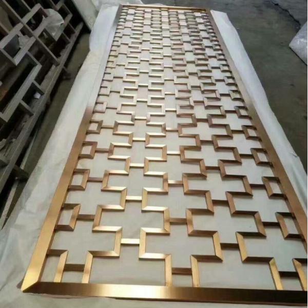 Modern luxury stainless steel electroplating gold 8ft screen room divider