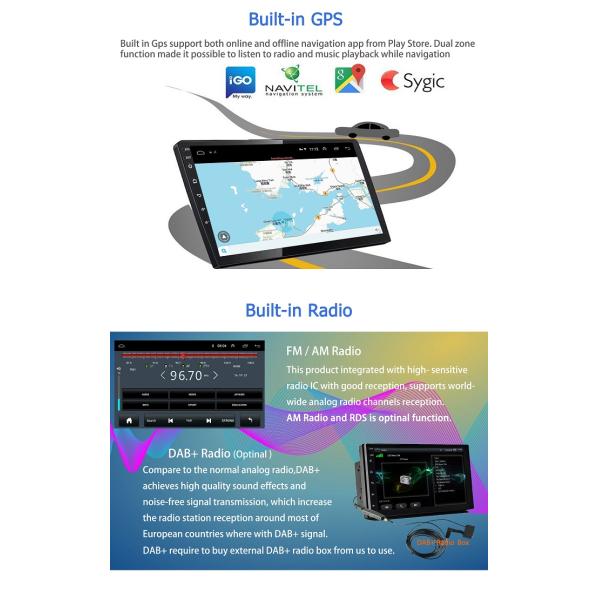 10 Inch Bluetooth Car Stereo 2 Din Android 9.0 IPS FM GPS Universal Head Unit