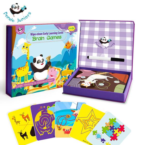Cheap Brain Games Wipe-Clean Early Learning Flash Cards for Toddler Preschool Education Cards Intellectual Toys for sale