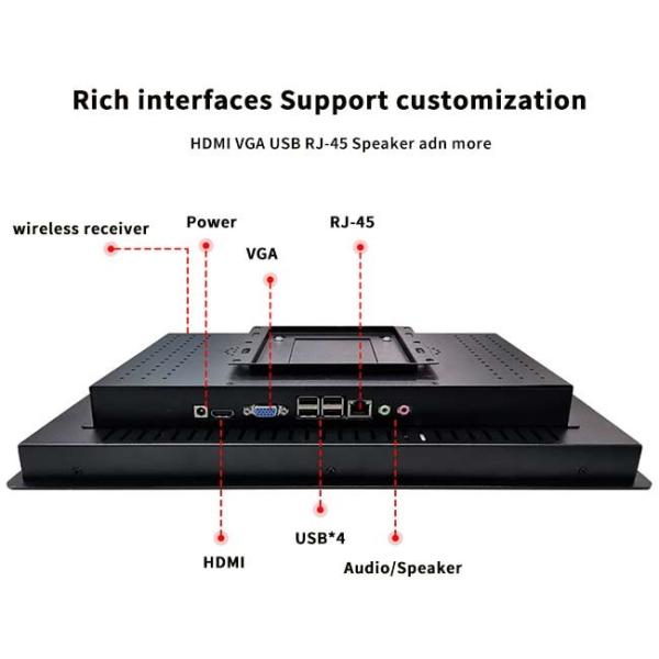 7/10.1/15/15.6/17/18.5/19/21.5" Open Frame LCD Monitor Industrial Android Windows PCAP Touchscreen Metal Case HDMI VAG