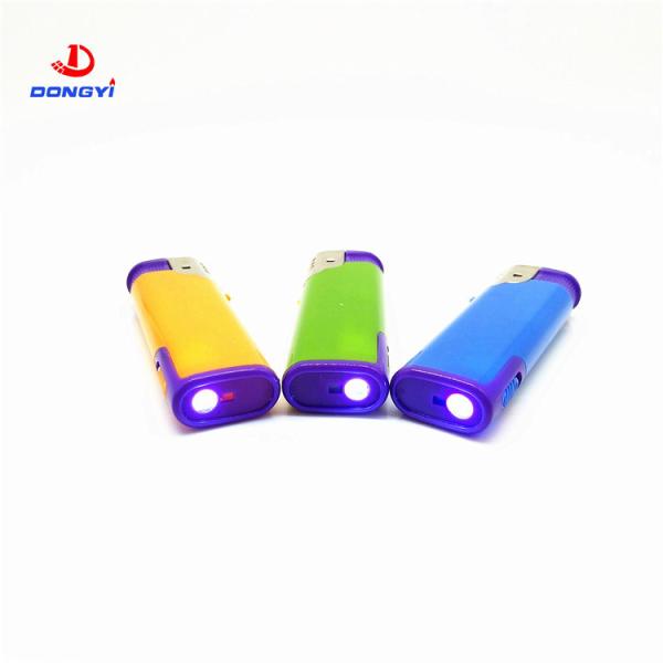 Plastic Refillable Windproof Lighter with LED Lamp Refillable and LED Lamp Included