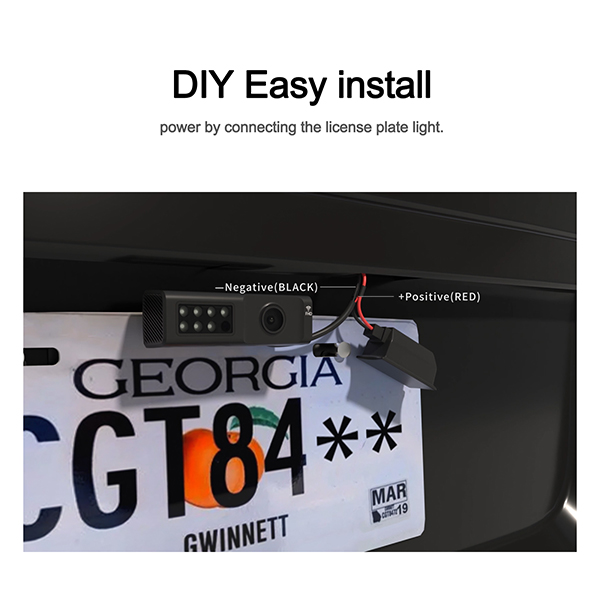 RV Black Color DVR Wireless Backup Camera Monitor Metal Material Waterproof