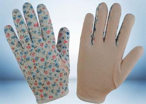 Best Flower Printed Cotton Gardening Gloves Slip Proof Three Stitches Lines wholesale