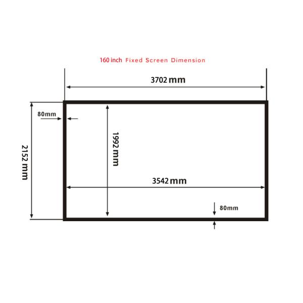 Amazing Picture Screen 160 Inch Curved Fixed Frame Projector Screens 16:9 Scale Support 3D