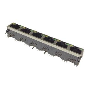 China PCB RJ45 Alternative Connector 1x6 RJ45 8P8C Modular Connector With Led on sale