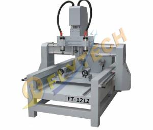 New 4 Axis  CNC Router machine for cylinder engraving with double rotary axis double head