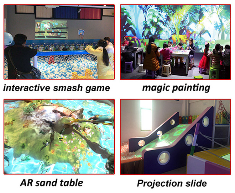 Dynamic Trampoline Interactive Projector Games with Camera Computer Integrated Host