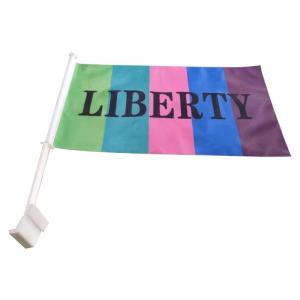 Best 12x18 Inches Sublimation Car Flag Polyester With Plastic Pole wholesale