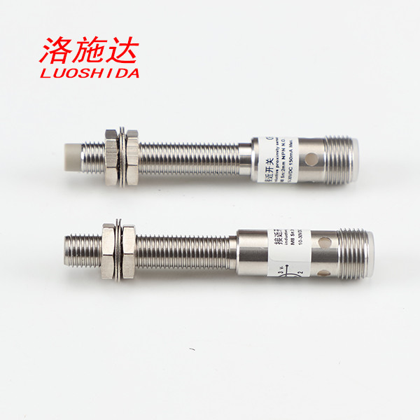 70mm M8 Cylindrical Sensor Proximity Inductive Switch With M12 4 Pin Plug