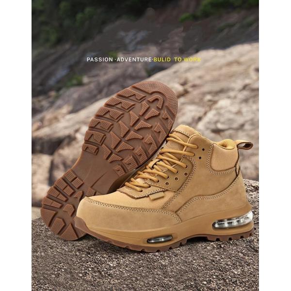 Air-cushion Sole Safety Work Boots In Khaki Oxford Fabric For Maximum Protection