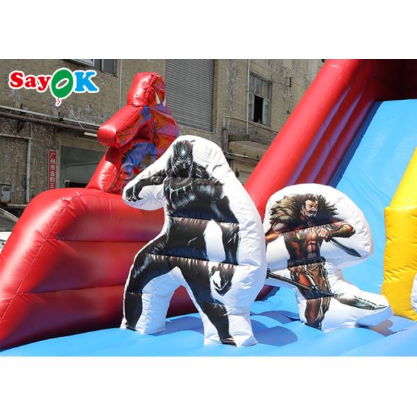 Spiderman Cartoon Dual Lane Inflatable Water Slides