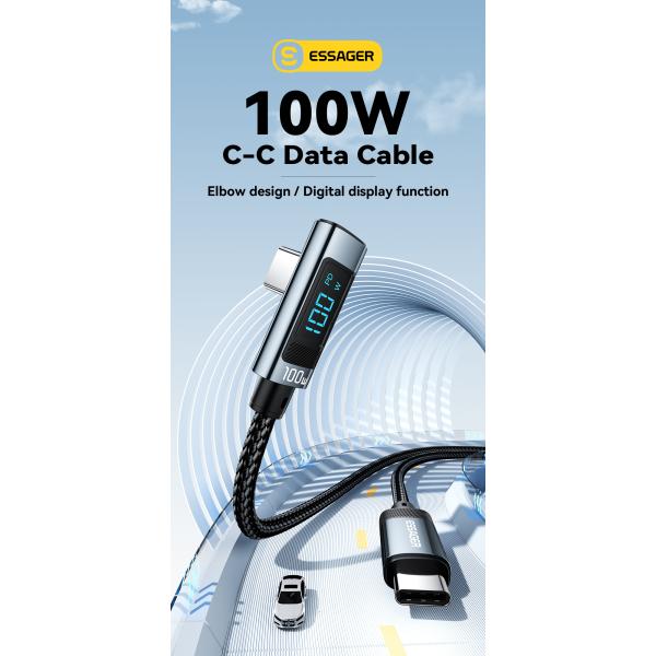 Aluminum Alloy C-C USB C To C Charging Cable 100W ES-X47 Series 1m 2m