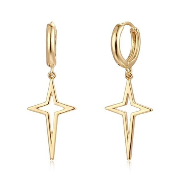Cheap High Quality Real Sterling Silver Earrings Cute Star Drop Earrings 925 Silver Hoop Earrings with Star for sale