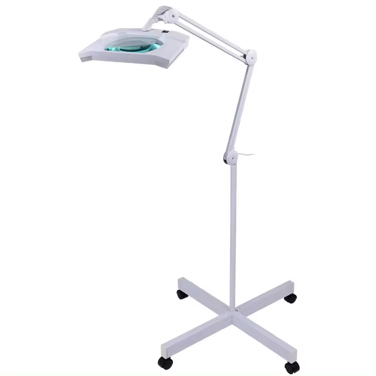 Round Magnifying Glass with Stand and Light for Reading, Suitable for Beauty Salons and Cosmetic Magnifying Glasses
