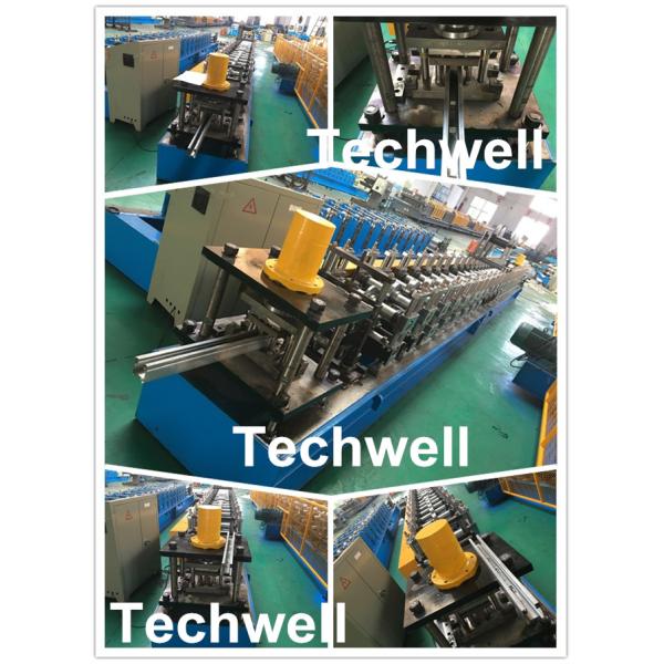 1.0-3.0mm Coil Thickness , PLC Frequency Control Guide Rail Cold Roll Forming Machine